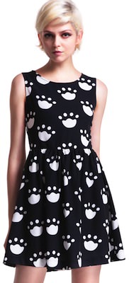 Black Paw Print Dress