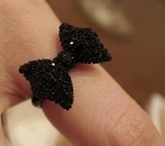 Black Bow Tie Ring