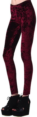 Wine Red Velvet Leggings