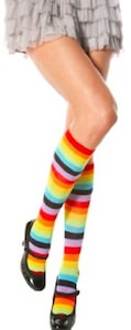 Rainbow Striped Knee Socks