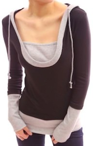 2 In 1 Hoodie Blouse Top