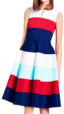 Summer dress with big colored stripes