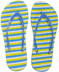 Fun Striped Blue Flip Flops