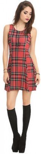 Red plaid dress without sleeves