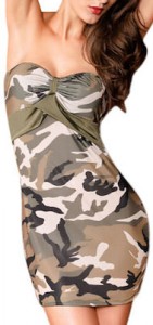 Strapless Camouflage Dress