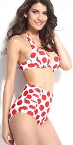 Red polka dots swimsuit