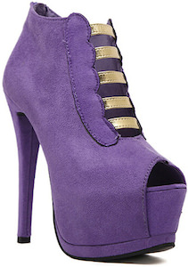 Purple Heels With Gold Straps