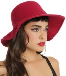 women's red felt floppy hat