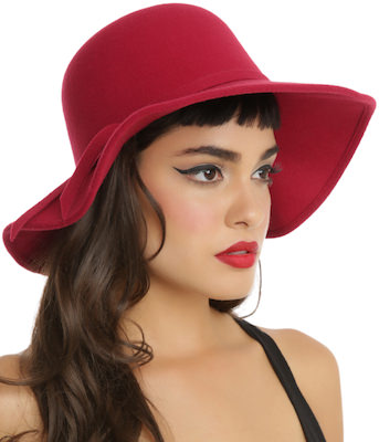 Red Floppy Felt Hat