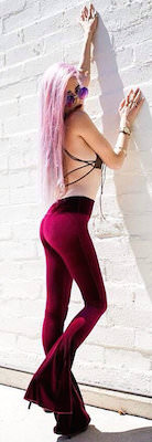 Red Velvet Pants With Flares