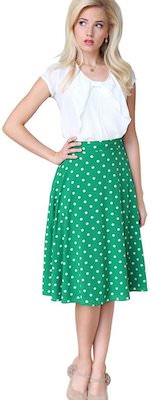 Green Polka Dot Skirt