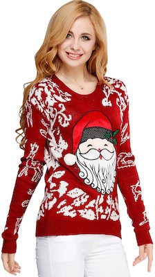 women's Santa And Deer Ugly Christmas Sweater