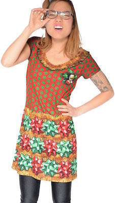 women's Bow Ugly Christmas Dress