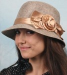 Women's Beige Cloche Hat