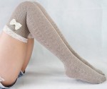 Over The Knee High Socks With Cute Bow and lace top