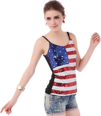 Sequins American Flag Camisole Top