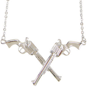 Crossed Guns Necklace