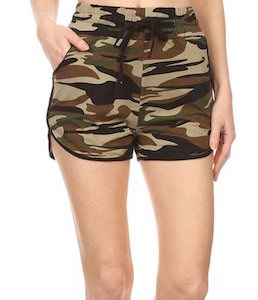 Women's High Waist Camouflage Shorts