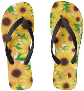Sunflowers Flip Flops