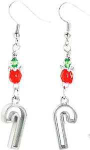 Candy Cane Cookie Cutter Christmas Earrings
