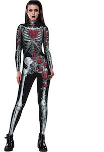 Women's Skeleton And Roses Costume