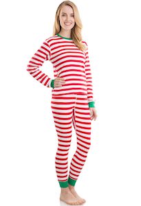Women's Red And White Striped Pajama