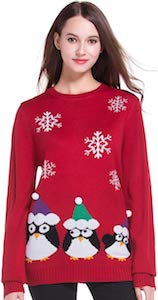 Women’s A Row Of Penguins Christmas Sweater