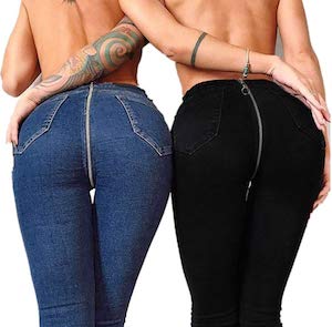 Women’s Sexy Back Zipper Jeans