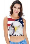 Bald Eagle And US Flag Crop Top