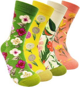 4 pairs of Floral Socks for women