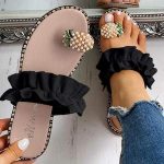 Pineapple And Ruffle Sandals