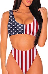 US Flag High Waisted Bikini Set