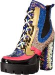 Women's Platform Ankle Boots With Sequin