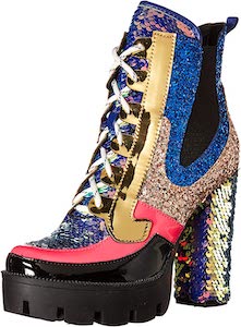 Platform Ankle Boots With Sequin