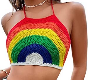 Knit Rainbow Crop Top