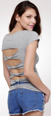 Back Bow Cutout T-Shirt 