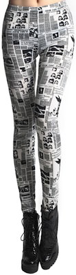 Newspaper Graffiti leggings