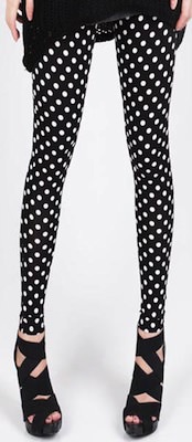 Black leggings with white dots