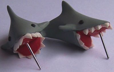 Biting Shark Earrings
