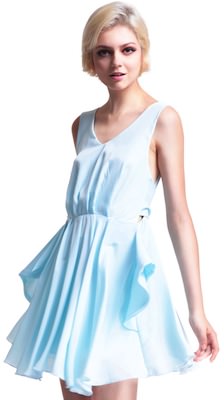 Light Blue Pleated Dress