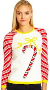 Girls Candy Cane Christmas Sweater