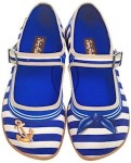 Blue And White Sailor Flats