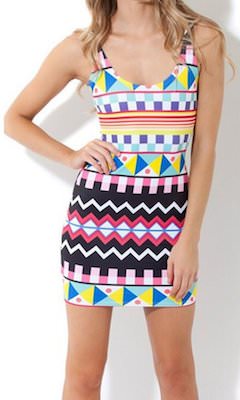Funky Shapes And Colors Tank Top Dress