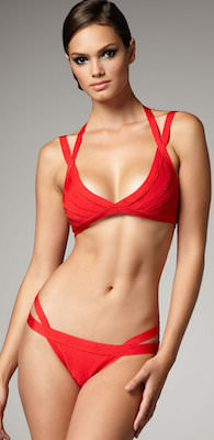 Cross Bandage Red women's Bikini