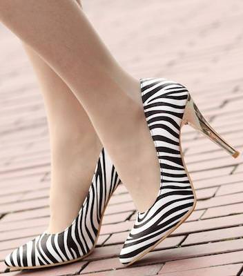 High Heel Zebra Print Shoes