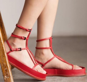 Red and Black funky sandals