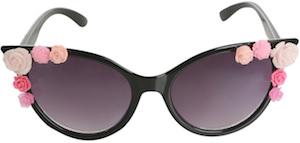 Black Floral Cateye Sunglasses