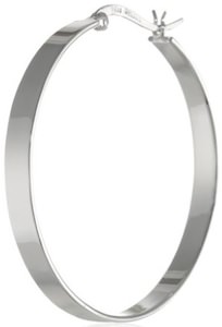 Flat Silver Hoop Earrings