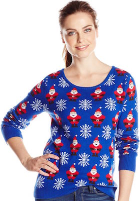 girls Santa All Over Christmas Sweater