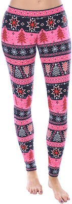 Pink And Black Holiday Leggings